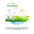 Green City World Environment Day Ecology Protection Holiday Greeting Card Royalty Free Stock Photo