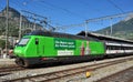 Green Class Re 460 at Brig, Switzerland