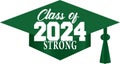 Green Class of 2024 STRONG Graduation Cap