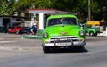 A green classic car cuba Royalty Free Stock Photo