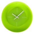 Green classic Clock on a white wall Royalty Free Stock Photo