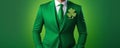 Green classic suit with shamrock