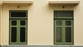 Green classic windows Royalty Free Stock Photo