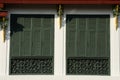 Green classic wood window Royalty Free Stock Photo