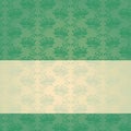 Green classical oriental floral horizontal banner