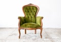 Green classical style Armchair sofa couch in vintage room