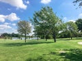 Beautiful green park with pathway trail in Coppell, Texas, USA Royalty Free Stock Photo