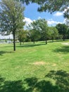 Beautiful green park with pathway trail in Coppell, Texas, USA Royalty Free Stock Photo