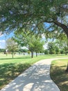 Beautiful green park with pathway trail in Coppell, Texas, USA Royalty Free Stock Photo