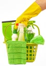 Green Cleaning Supplies For Pandemic REVISED Royalty Free Stock Photo