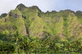 Green cliffs of Kualoa Ranch Royalty Free Stock Photo
