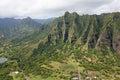 Green cliffs of Kualoa Ranch Royalty Free Stock Photo