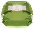 Green Cloth Diaper with Hook and Loop Closure