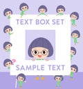 Green clothes Bobbed Glasses girl text box