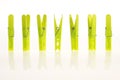 Green clothes pins Royalty Free Stock Photo