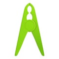 Green clothes pins icon, cartoon style Royalty Free Stock Photo