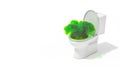 Green cloud of bad smells coming out of a toilet Royalty Free Stock Photo
