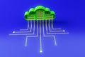 Green cloud with circuit Royalty Free Stock Photo
