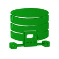 Green Cloud database icon isolated on transparent background. Cloud computing concept. Digital service or app with data Royalty Free Stock Photo