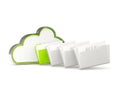 Green cloud drive icon with folders