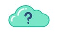 Green Cloud with Question Mark Icon for Unknown Status, vector design Generative AI Royalty Free Stock Photo