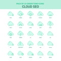 25 Green Cloud SEO Icon set Royalty Free Stock Photo