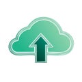 Green Cloud Upload Illustration Symbolizing Data Transfer and File Sharing Royalty Free Stock Photo