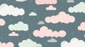 Green clouds wallpaper pattern