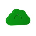 Green Cloudy weather icon isolated on transparent background.