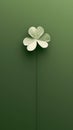 Green clover leaf, gradient background, minimalist concept, Irish celebration, Saint Patrick's, decorative graphic