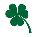 Green clover leaf icon for St. Patrick`s Day