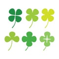 Green Clover Leaf icon Template Design Royalty Free Stock Photo