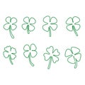 Green Clover Leaf icon Template Design Royalty Free Stock Photo