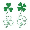 Green Clover Leaf icon Template Design Royalty Free Stock Photo