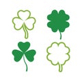 Green Clover Leaf icon Template Design Royalty Free Stock Photo