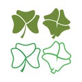 Green Clover Leaf icon Template Design Royalty Free Stock Photo