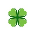 Green Clover Leaf icon Template Design Royalty Free Stock Photo