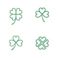 Green Clover Leaf  icon Template Royalty Free Stock Photo