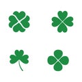 Green Clover Leaf  icon Template Royalty Free Stock Photo