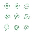 Green Clover Leaf  icon Template Royalty Free Stock Photo