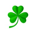 Green clover leaf. St. Patrick`s day. 3D illustration Royalty Free Stock Photo