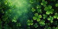 Green clover leaves on a dark background. St. Patrick\'s Day concept Royalty Free Stock Photo