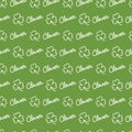 Green Clover Leaves Line Art Vector Seamless Pattern Royalty Free Stock Photo