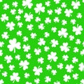 Green clover leaves, seamless pattern. St. Patrick`s Day background Royalty Free Stock Photo