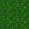 Green clover seamless pattern. St. Patrick`s day background Royalty Free Stock Photo