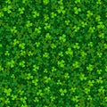 Green Clover Shamrock Seamless Pattern. St. Patrick`s Day Background