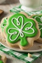 Green Clover St Patricks Day Cookies Royalty Free Stock Photo