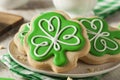 Green Clover St Patricks Day Cookies Royalty Free Stock Photo