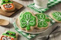 Green Clover St Patricks Day Cookies Royalty Free Stock Photo