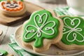 Green Clover St Patricks Day Cookies Royalty Free Stock Photo